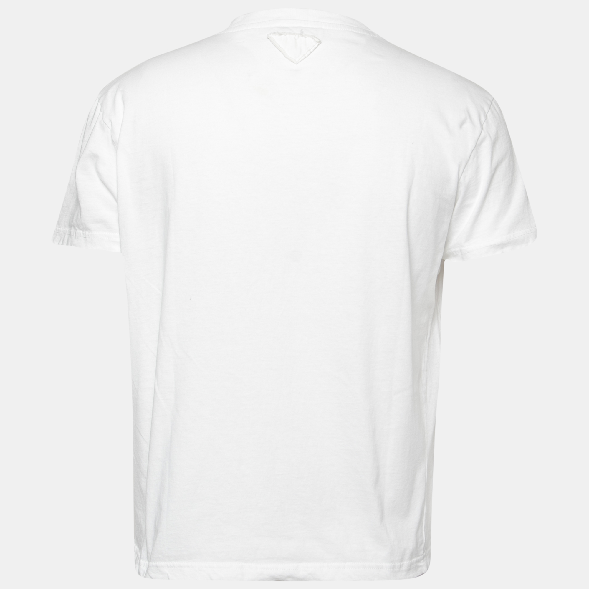 

Prada White Cotton Short Sleeve V-Neck T-Shirt