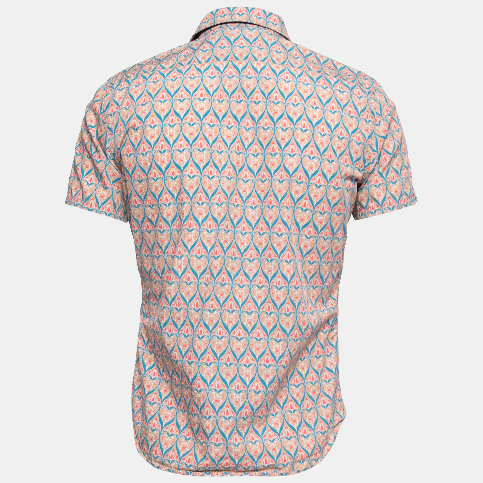 

Prada Blush Pink Printed Cotton Short-Sleeve Shirt