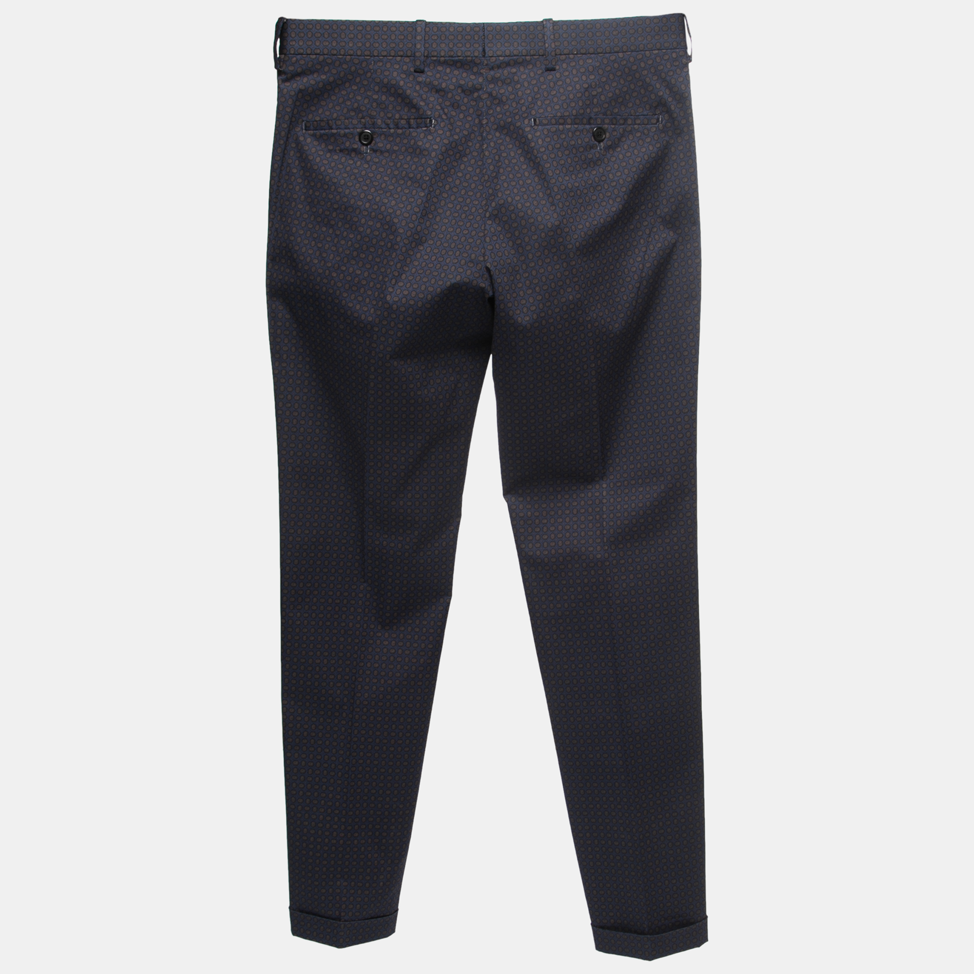 

Prada Navy Blue Printed Stretch-Cotton Trousers