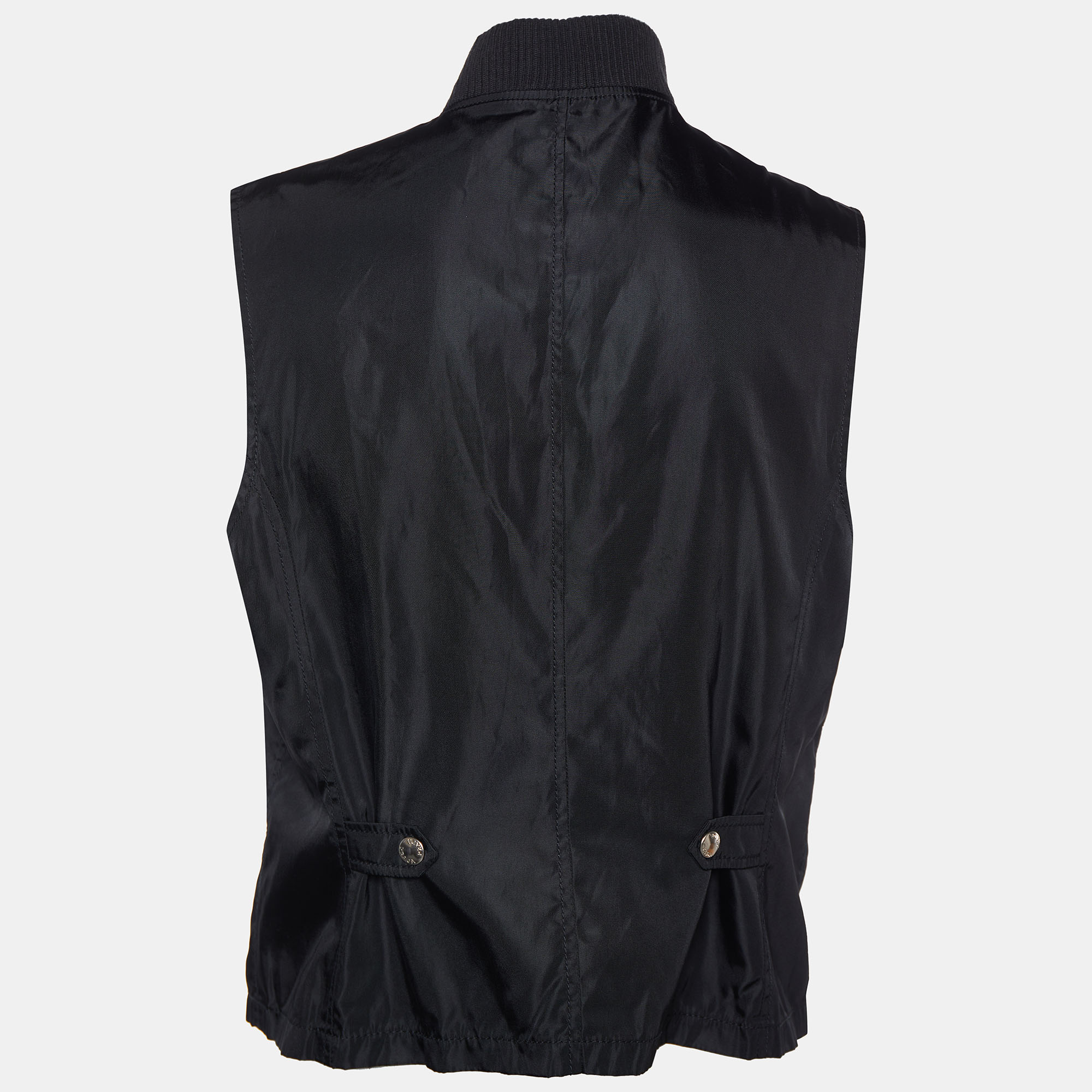 

Prada Vintage Black Synthetic Rib Collar Sleeveless Vest