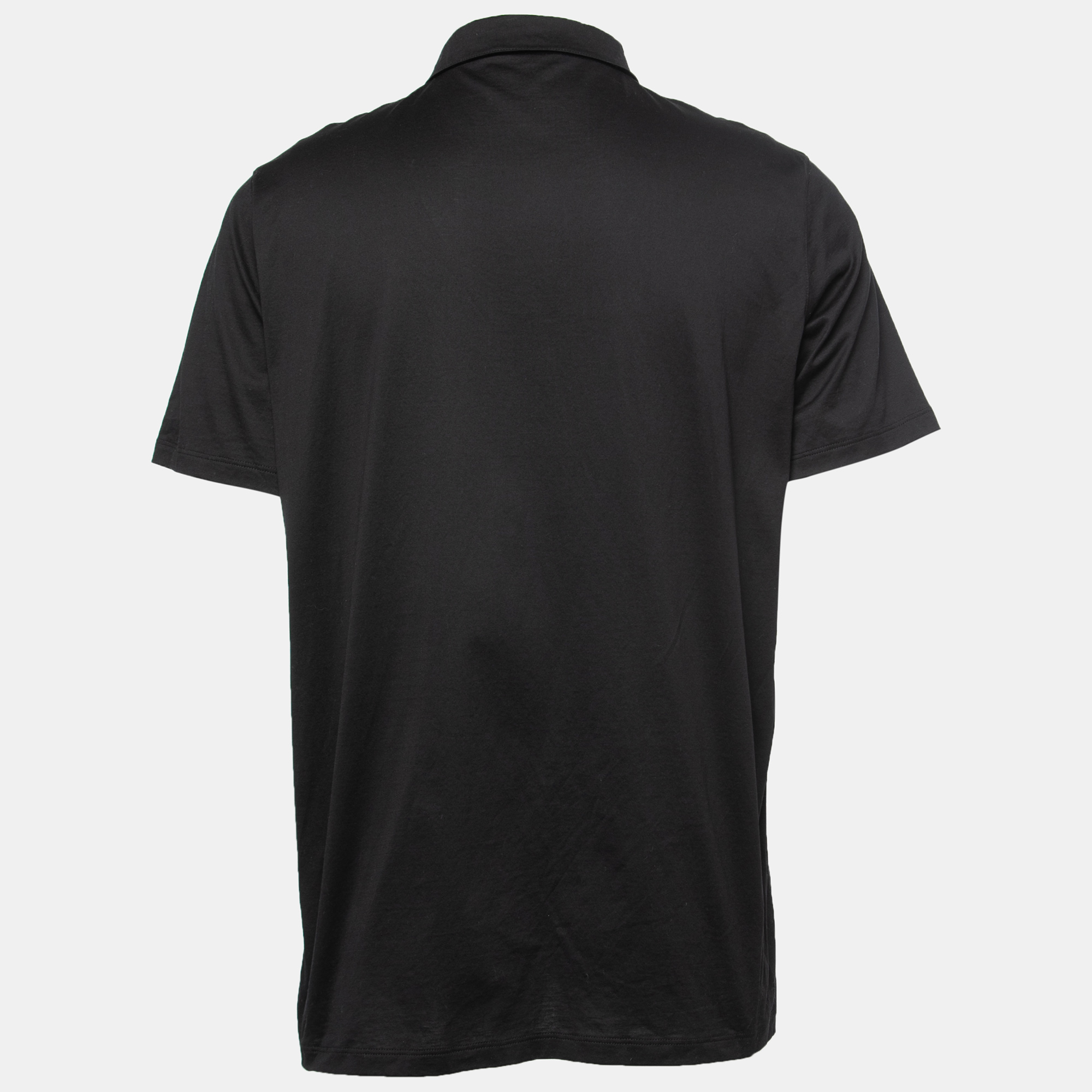 

Prada Black Cotton Polo T-Shirt 3XL