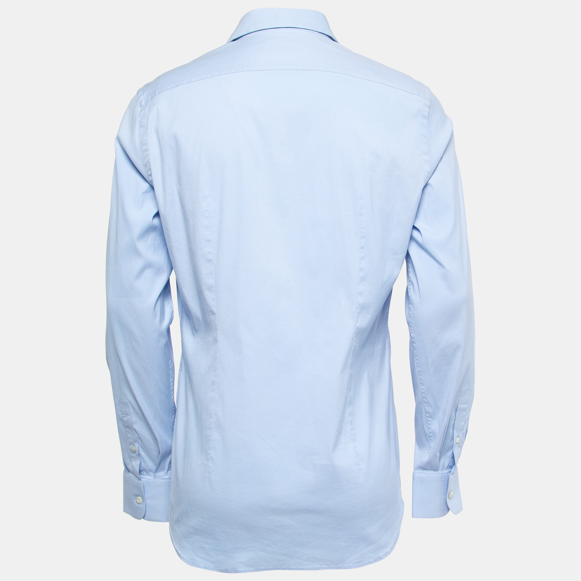 

Prada Blue Stretch Cotton Button Front Full Sleeve Shirt