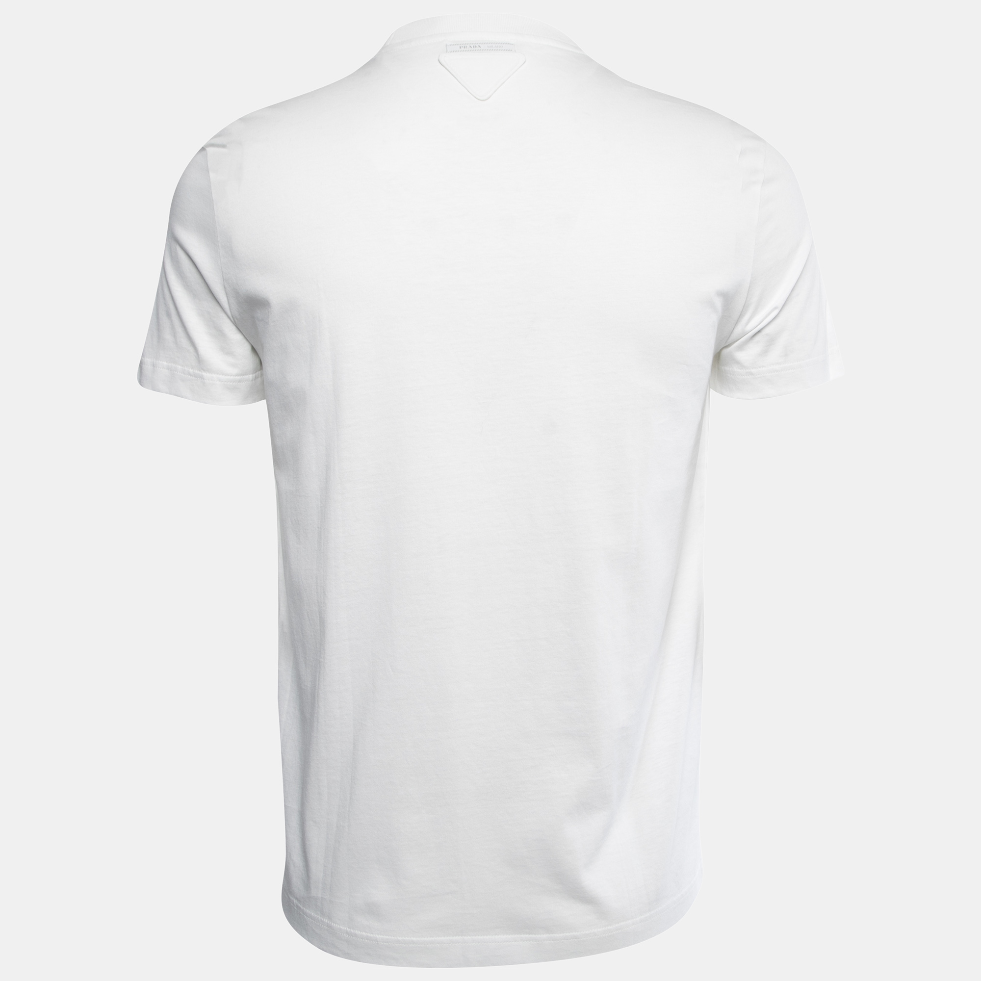 

Prada White Cotton Crew Neck Half Sleeve T-Shirt