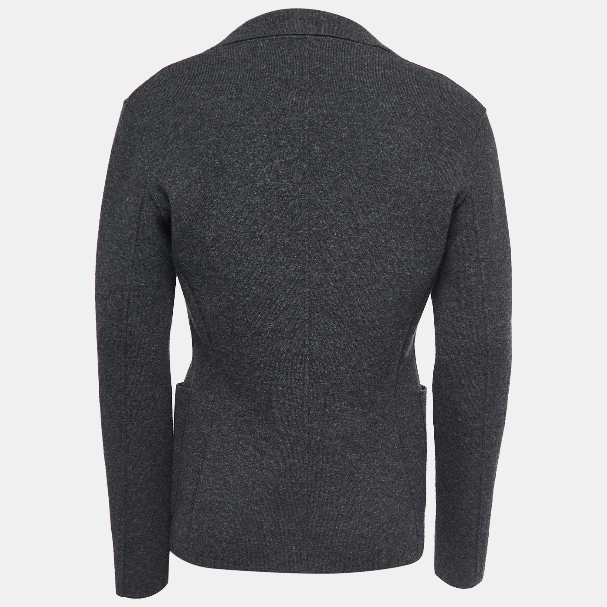 

Prada Grey Wool Knit Single Breasted Jacket
