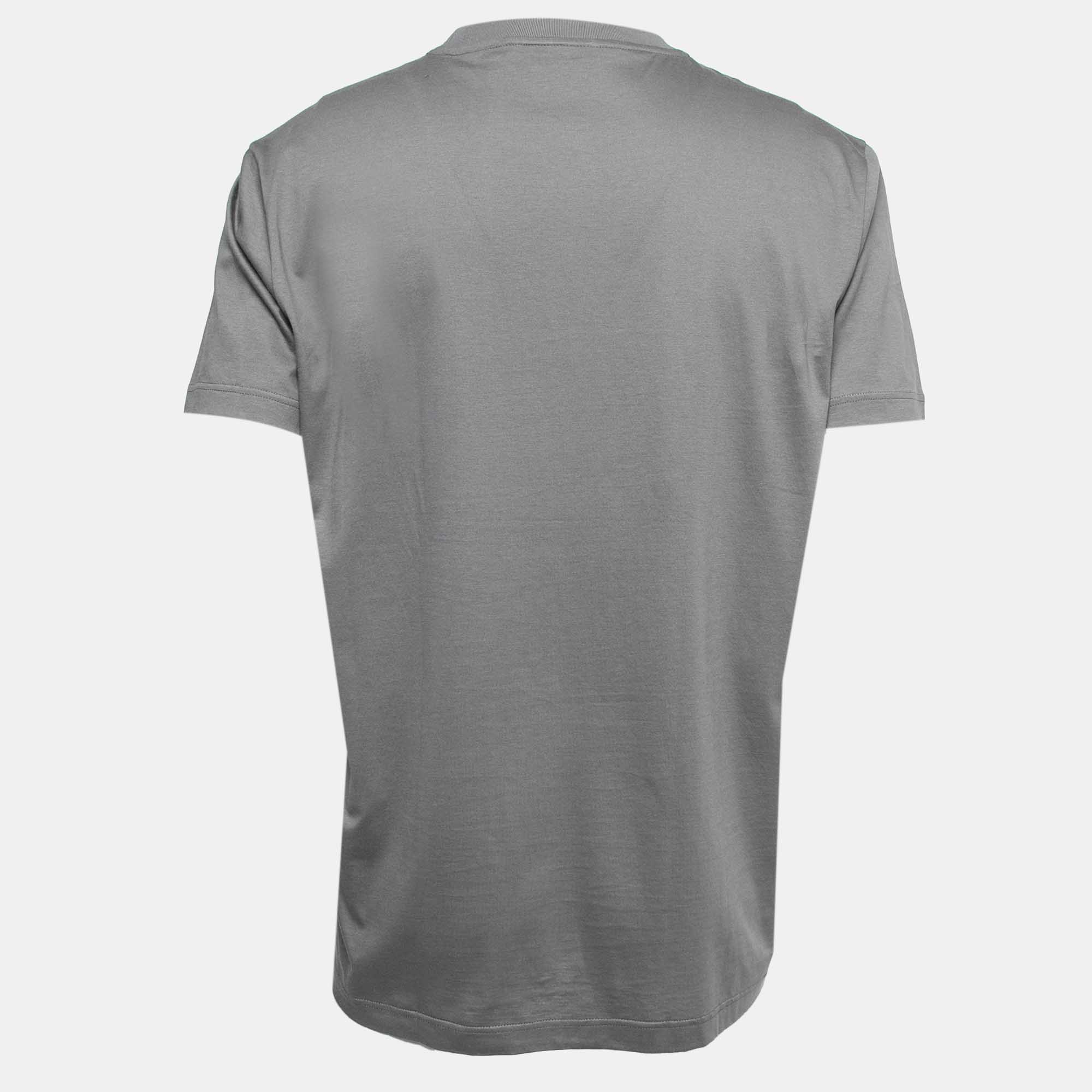 

Prada Grey Cotton Crew Neck T-Shirt 3XL