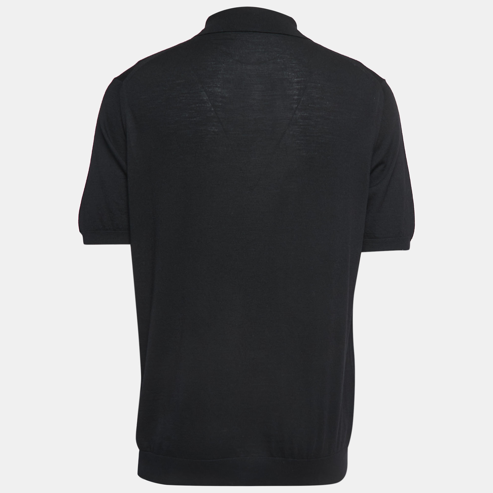 

Prada Black Wool Polo T-Shirt