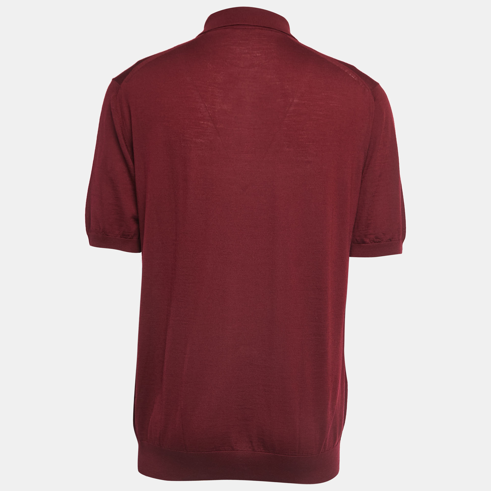 

Prada Burgundy Wool Polo T-Shirt