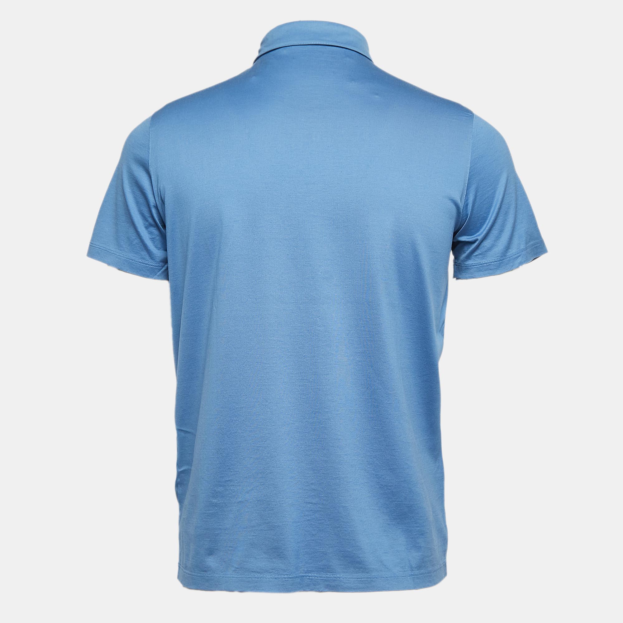 

Prada Blue Cotton Logo Pocket Detailed Polo T-Shirt