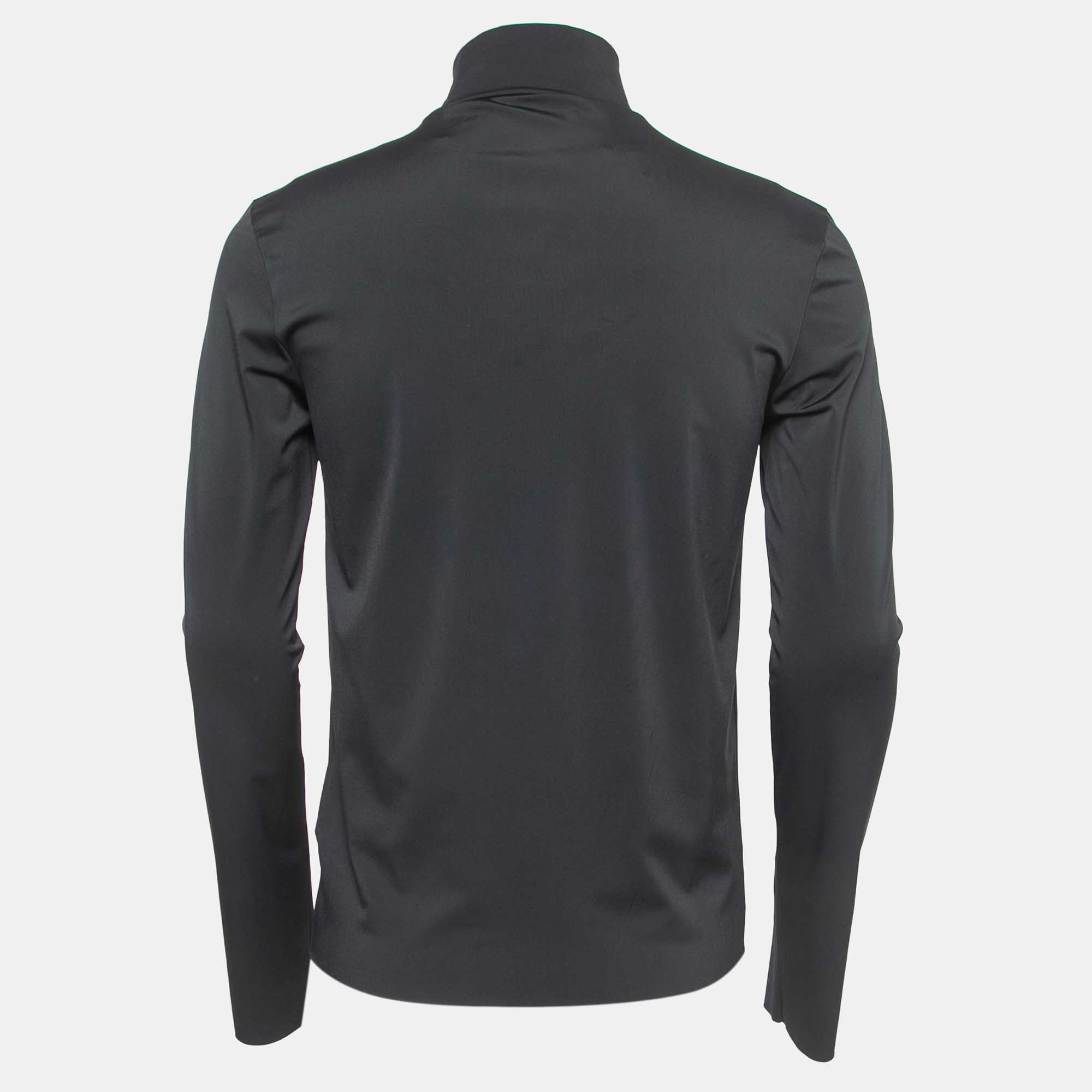 

Prada Black Stretch Knit Turtle Neck Skinny Fit T-Shirt