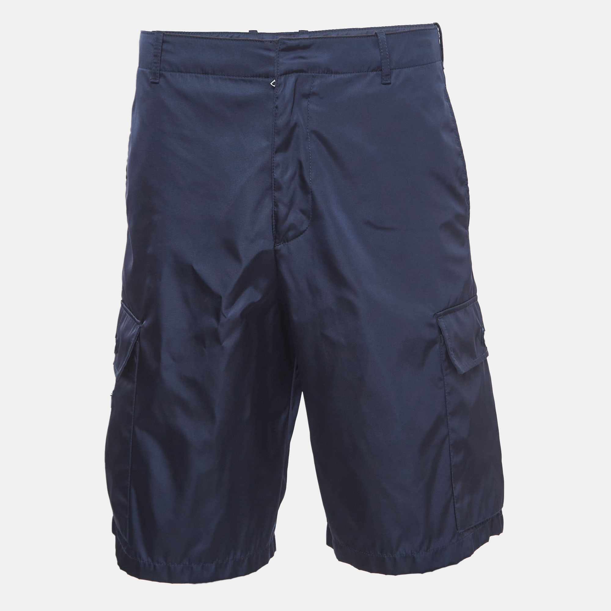Pre-owned Prada Navy Blue Re-nylon Bermuda Shorts S