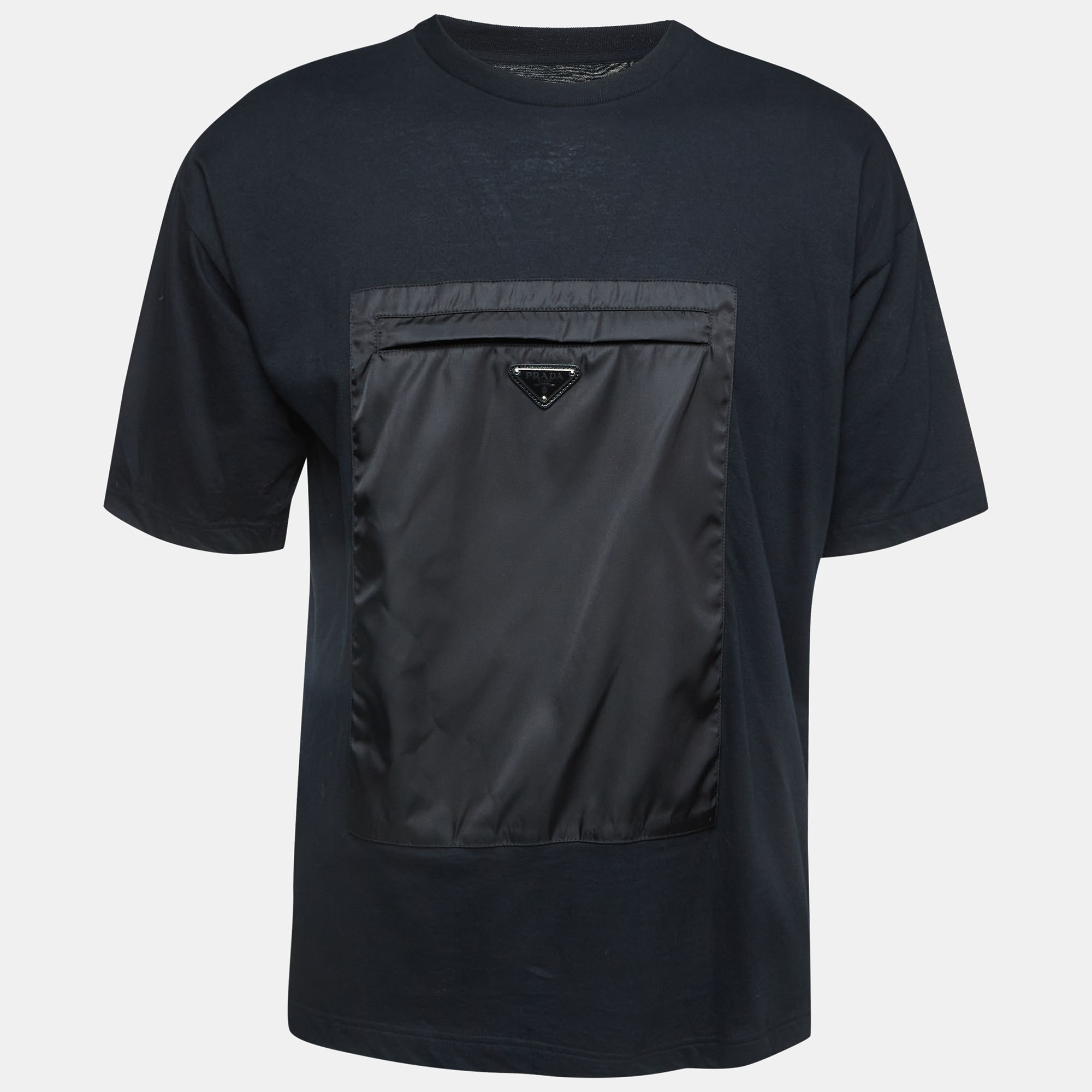 

Prada Black Cotton Front Patch Pocket Detail T-Shirt