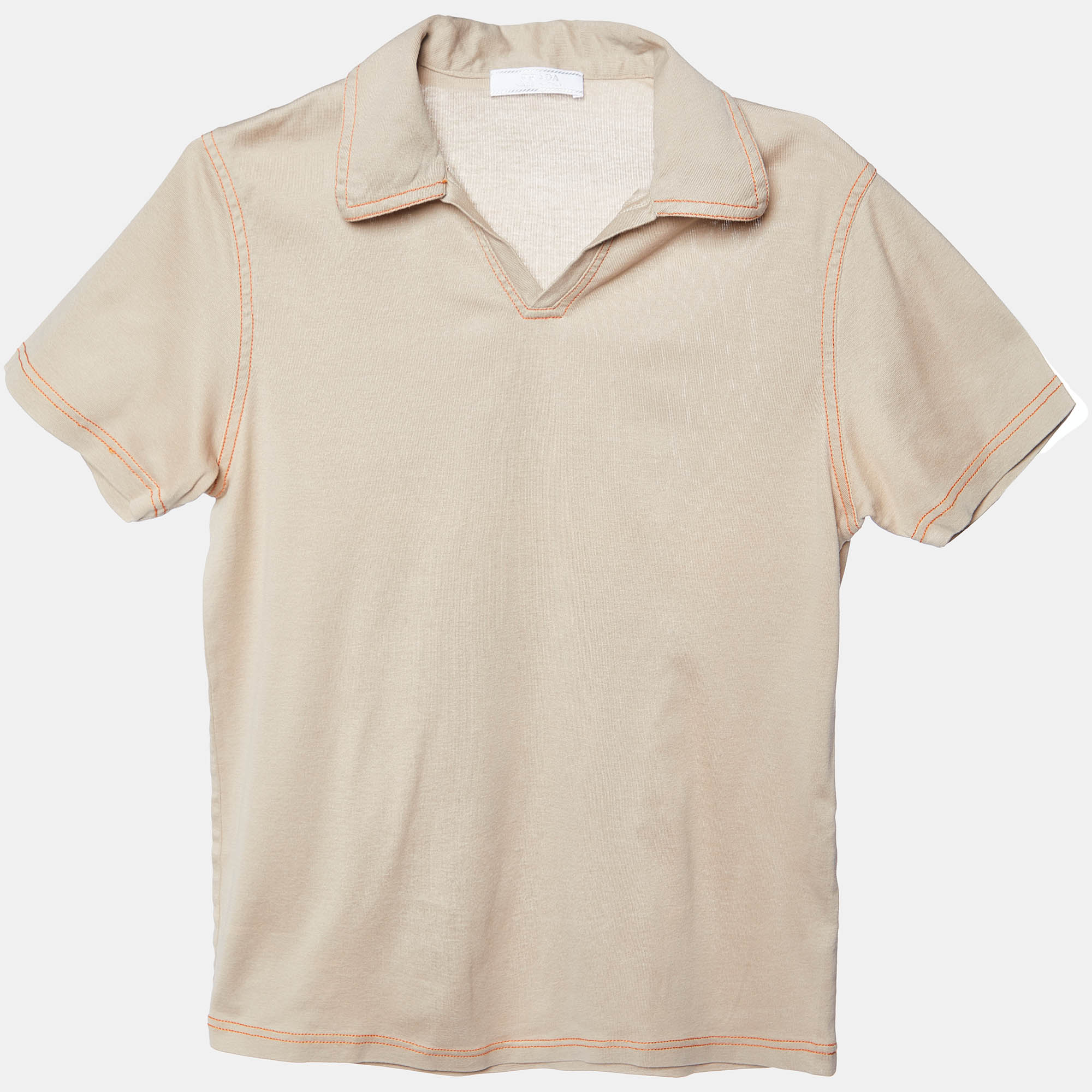 Prada Vintage Beige Cotton Polo T-Shirt M