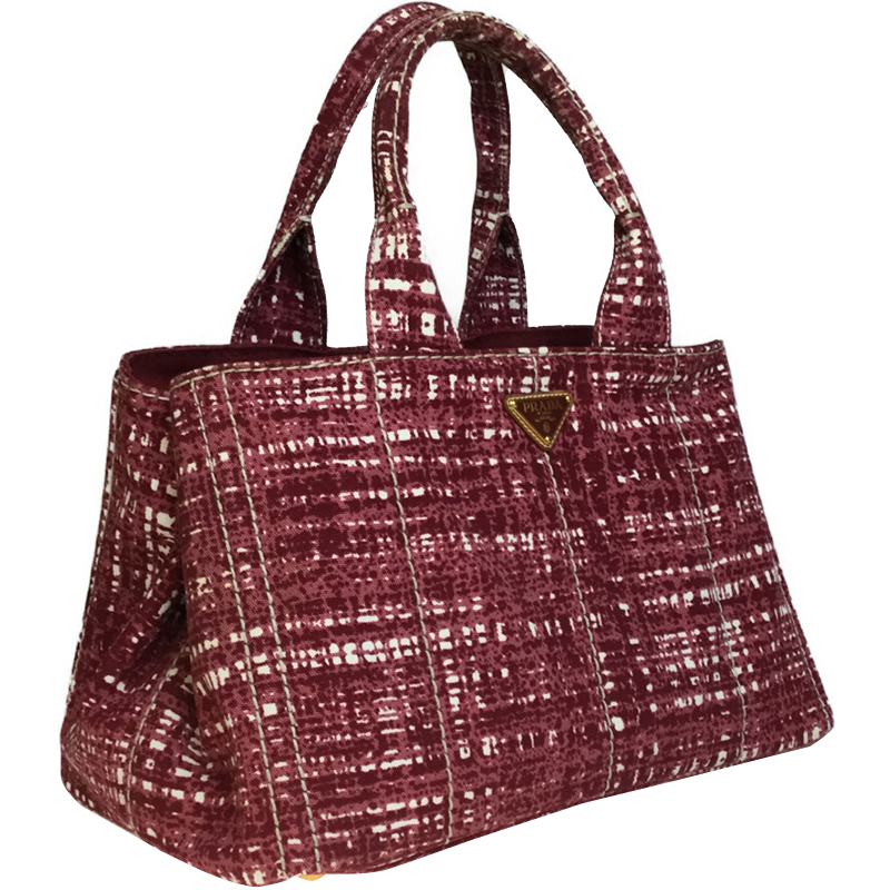 

Prada Bordeaux/Red Canvas Kanapa Tote