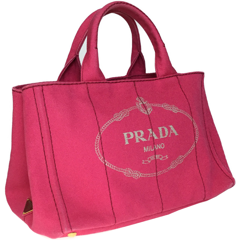 

Prada Pink Canvas Canapa Tote