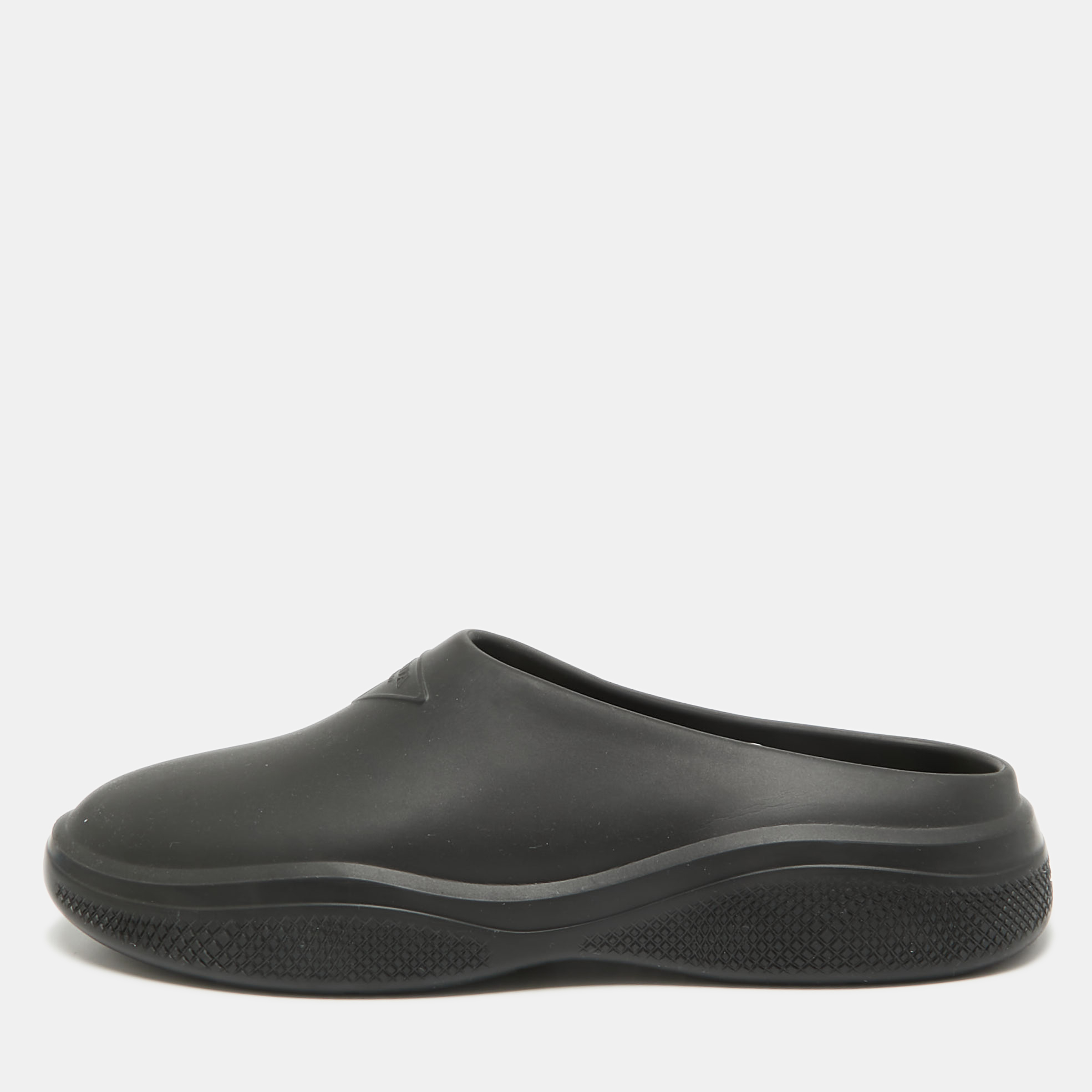 

Prada Black Rubber Slip On Mules Size