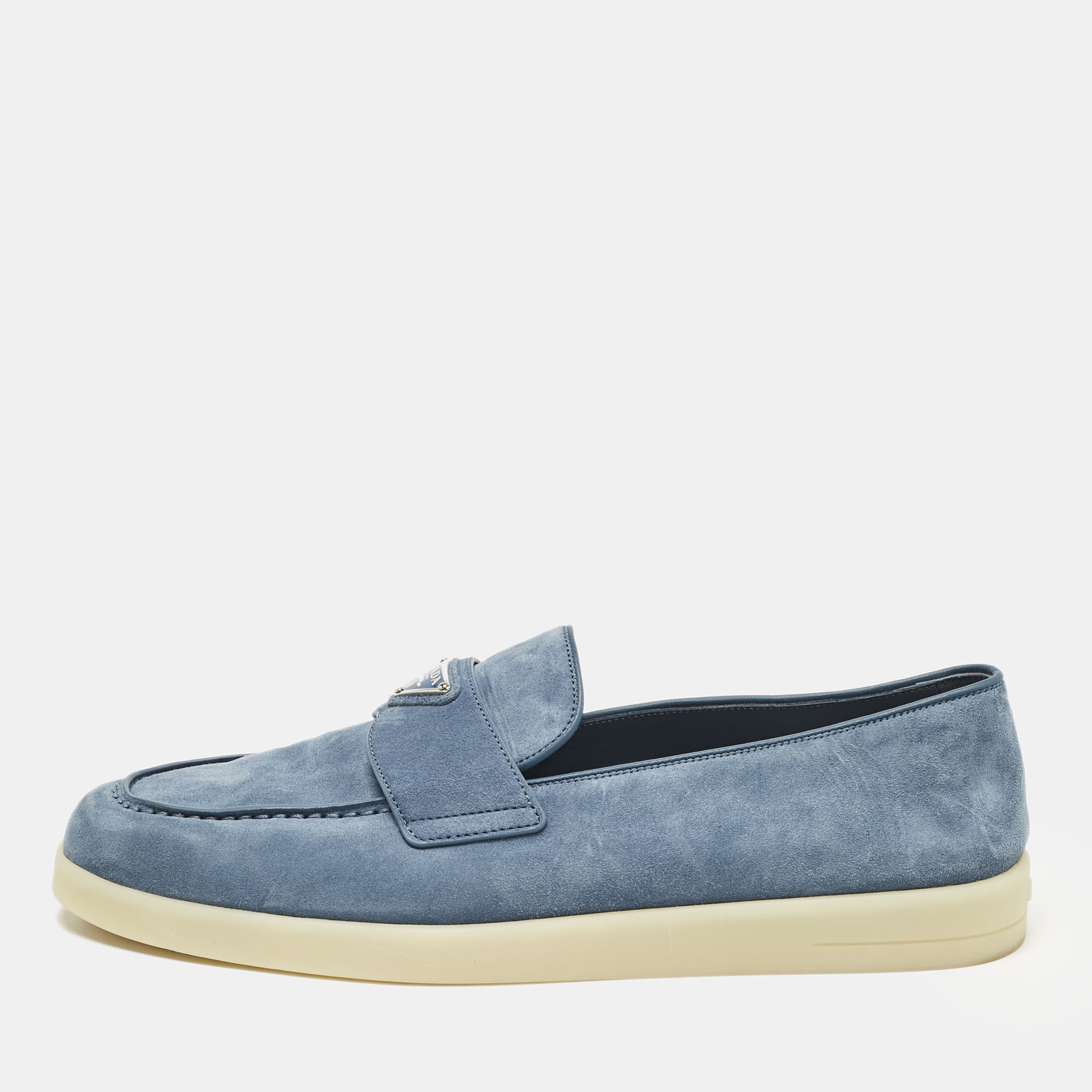 

Prada Blue Suede Slip On Loafers Size 42