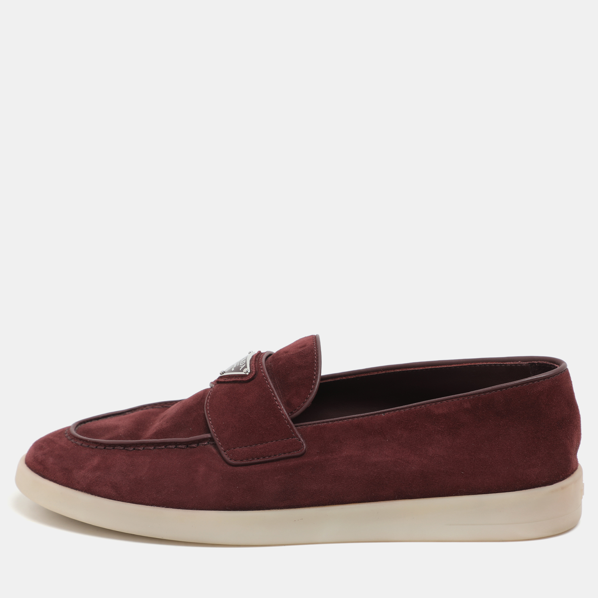 

Prada Burgundy Suede Logo Loafers Size 39.5