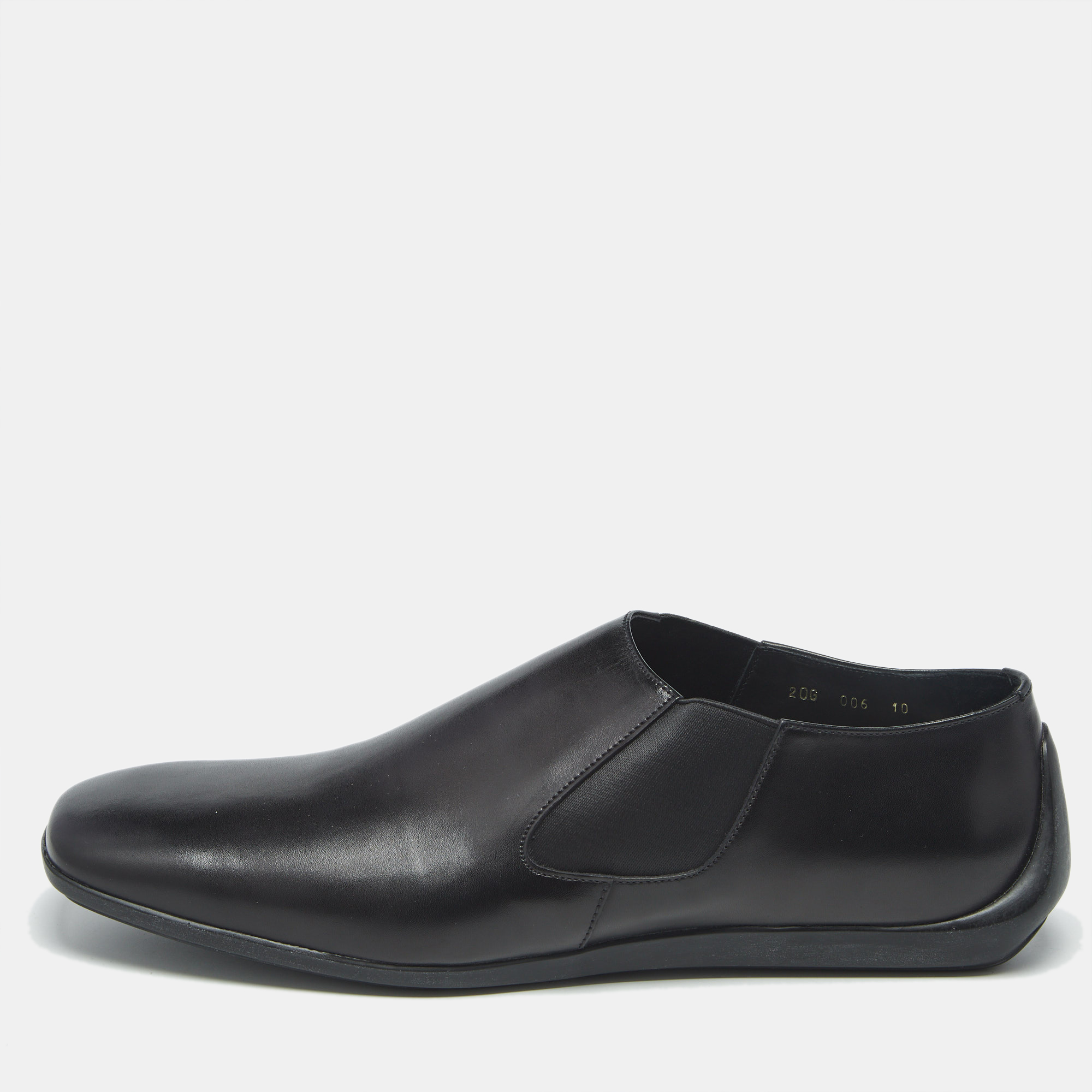 

Prada Black Leather Slip On Loafers Size 44