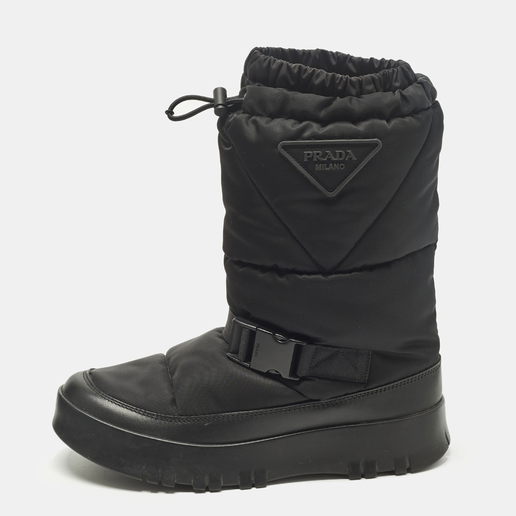 Prada Size 41.5 Black Nylon Snow Boots