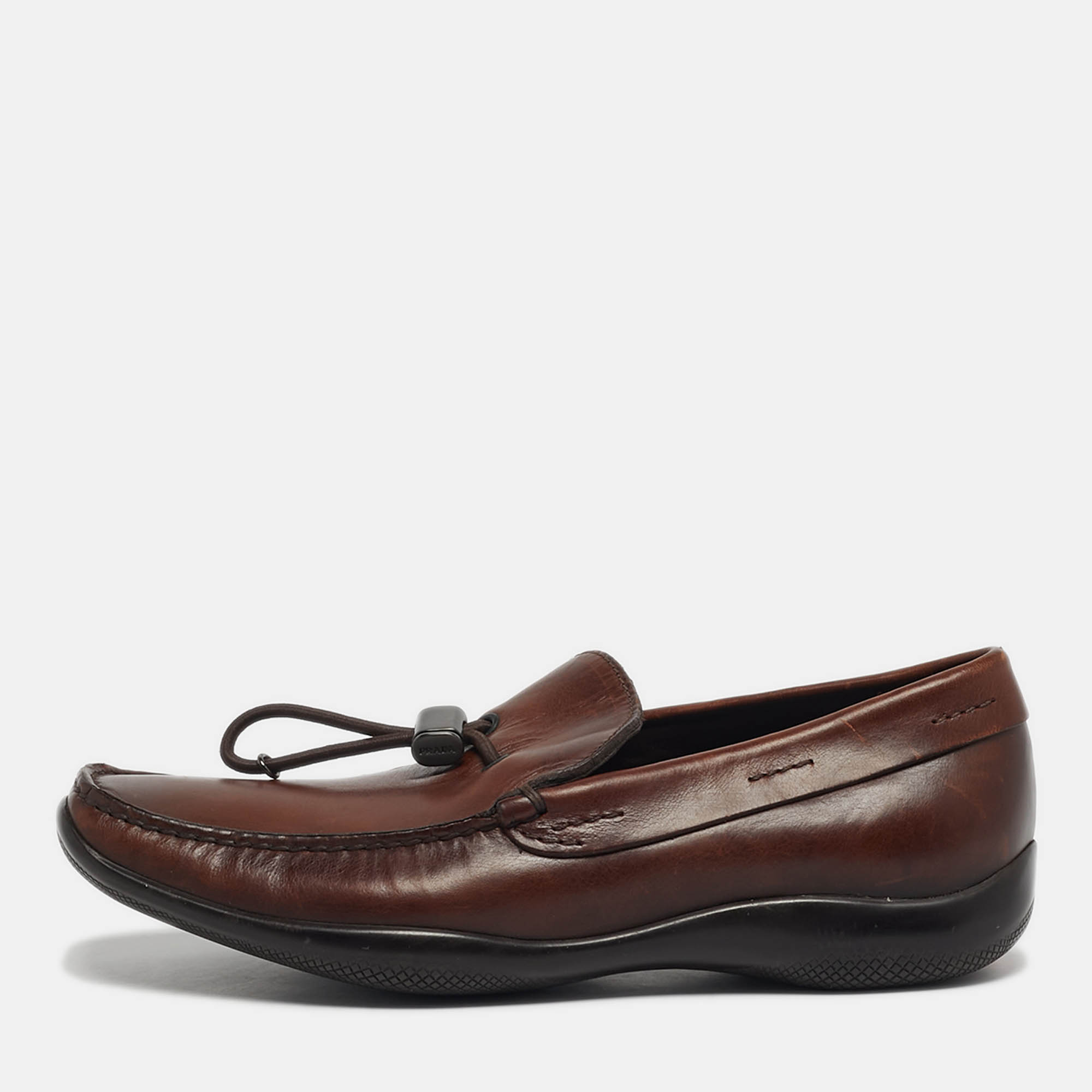 

Prada Toggle Size 39.5 Dark Brown Leather Loafers