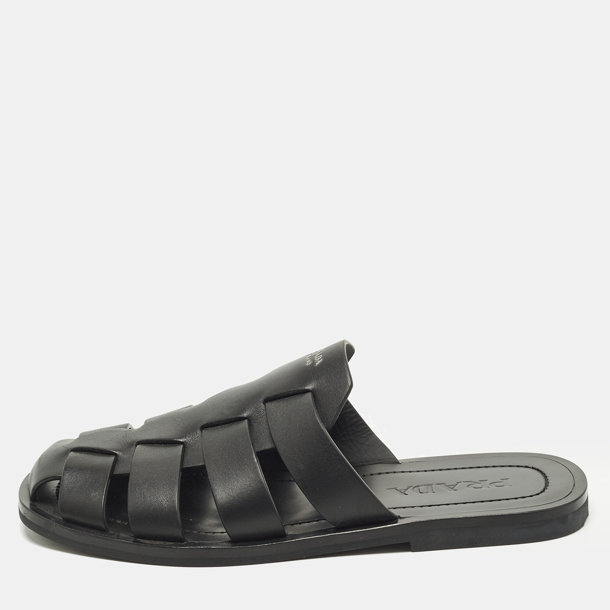 

Prada Fisherman Size 41 Black Leather Mules