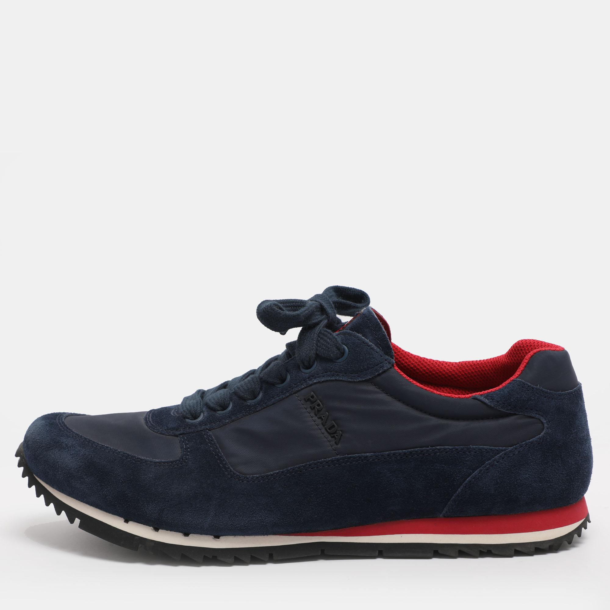 

Prada Size 42 Blue Nylon and Suede Low Top Sneakers