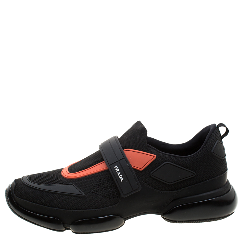 

Prada Black Fabric/Leather Cloudbust Slip-On Sneakers Size