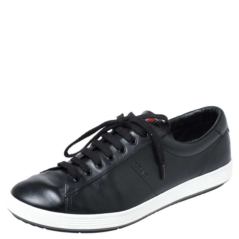 Prada Black Leather Low Top Sneakers Size  Prada | TLC