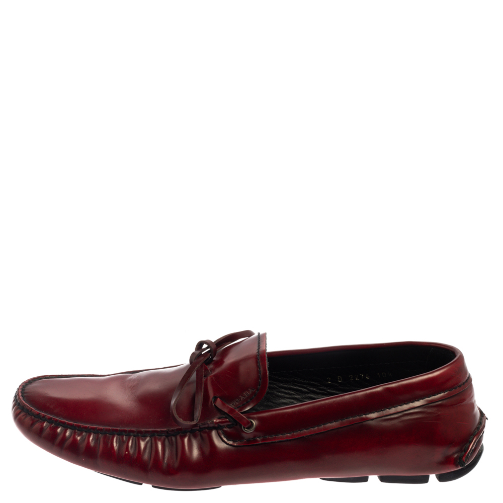 

Prada Two Tone Leather Bow Slip On Loafers Size, Red