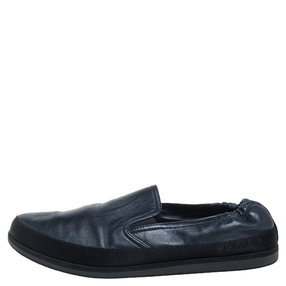 

Prada Dark Grey Leather Sneakers Size