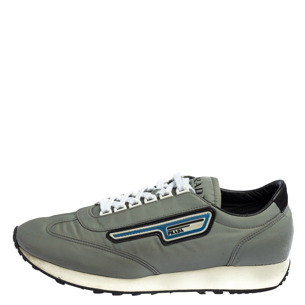 

Prada Grey Nylon Low Top Sneakers Size