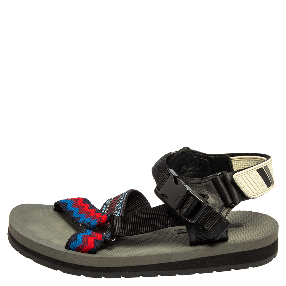 

Prada Multicolour Fabric Teva Ankle Strap Flat Sandals Size, Multicolor