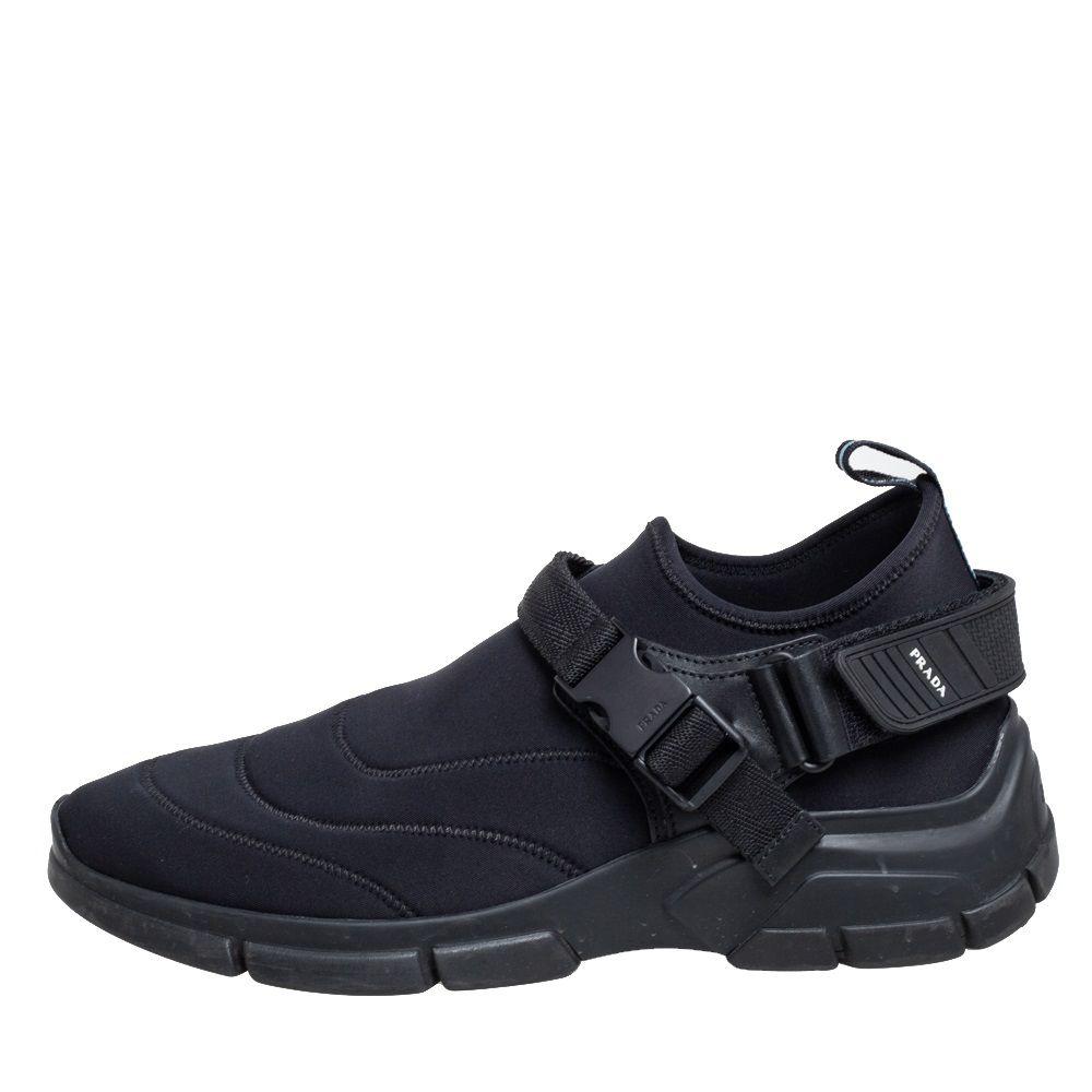 

Prada Black Nylon Slip On Velcro Sneakers Size