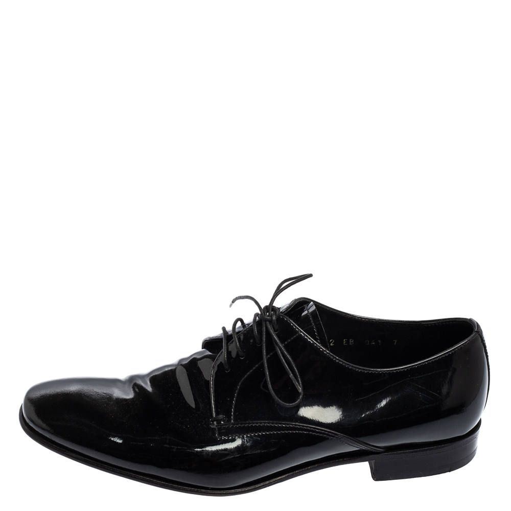 

Prada Black Patent Leather Lace Derby Size