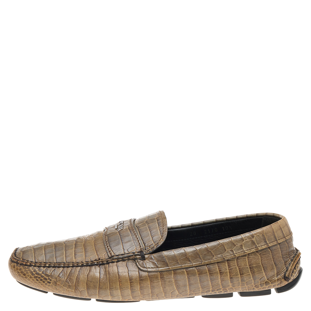 

Prada Two Tone Crocodile Leather Slip On Loafers Size, Multicolor