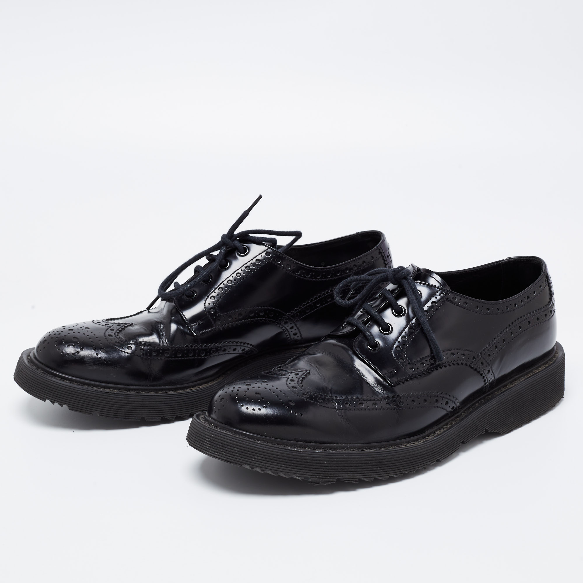 

Prada Black Brogue Leather Lace Up Oxford Size 42