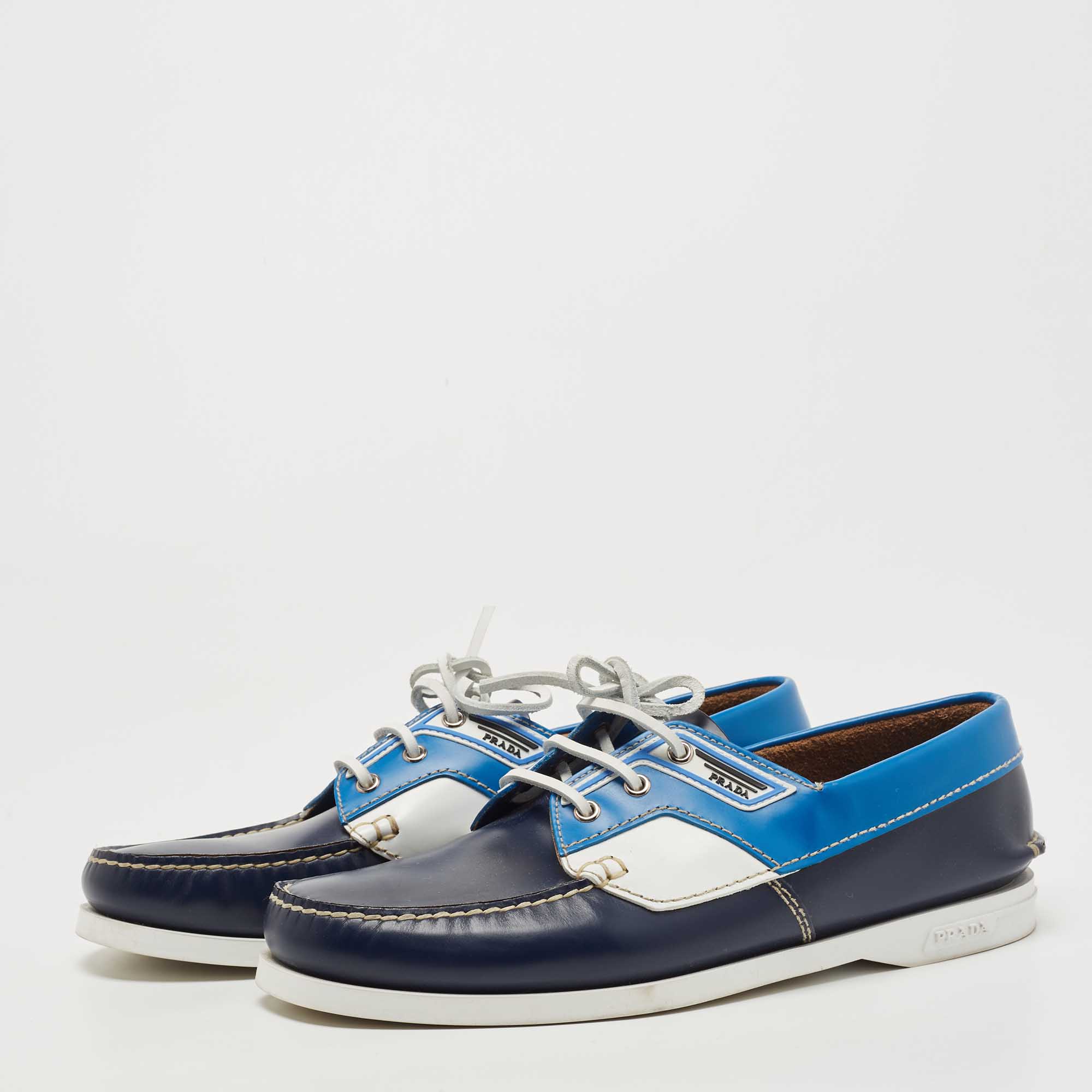 

Prada Multicolor Leather Boat Loafers Size
