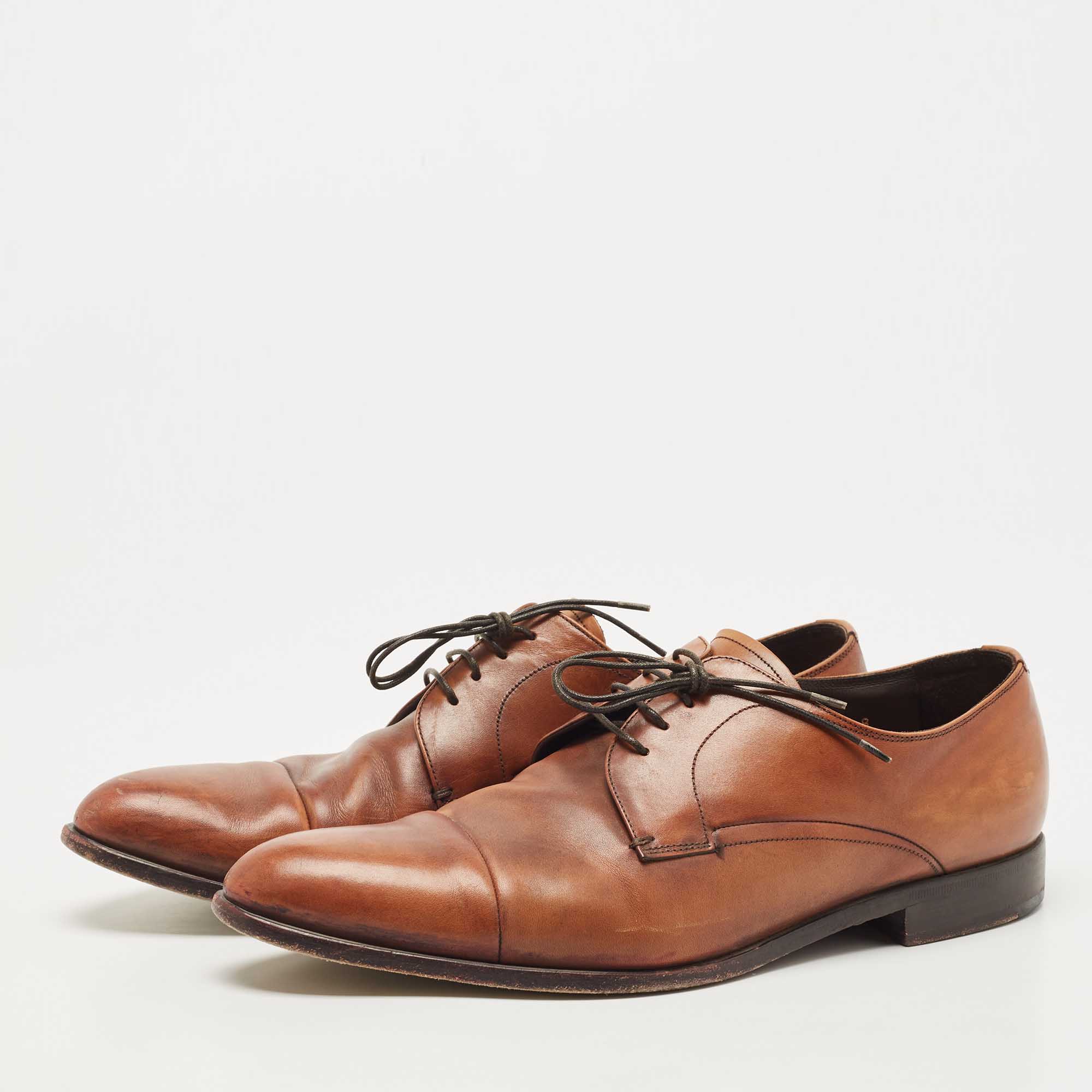 

Prada Brown Leather Lace Up Derby Size