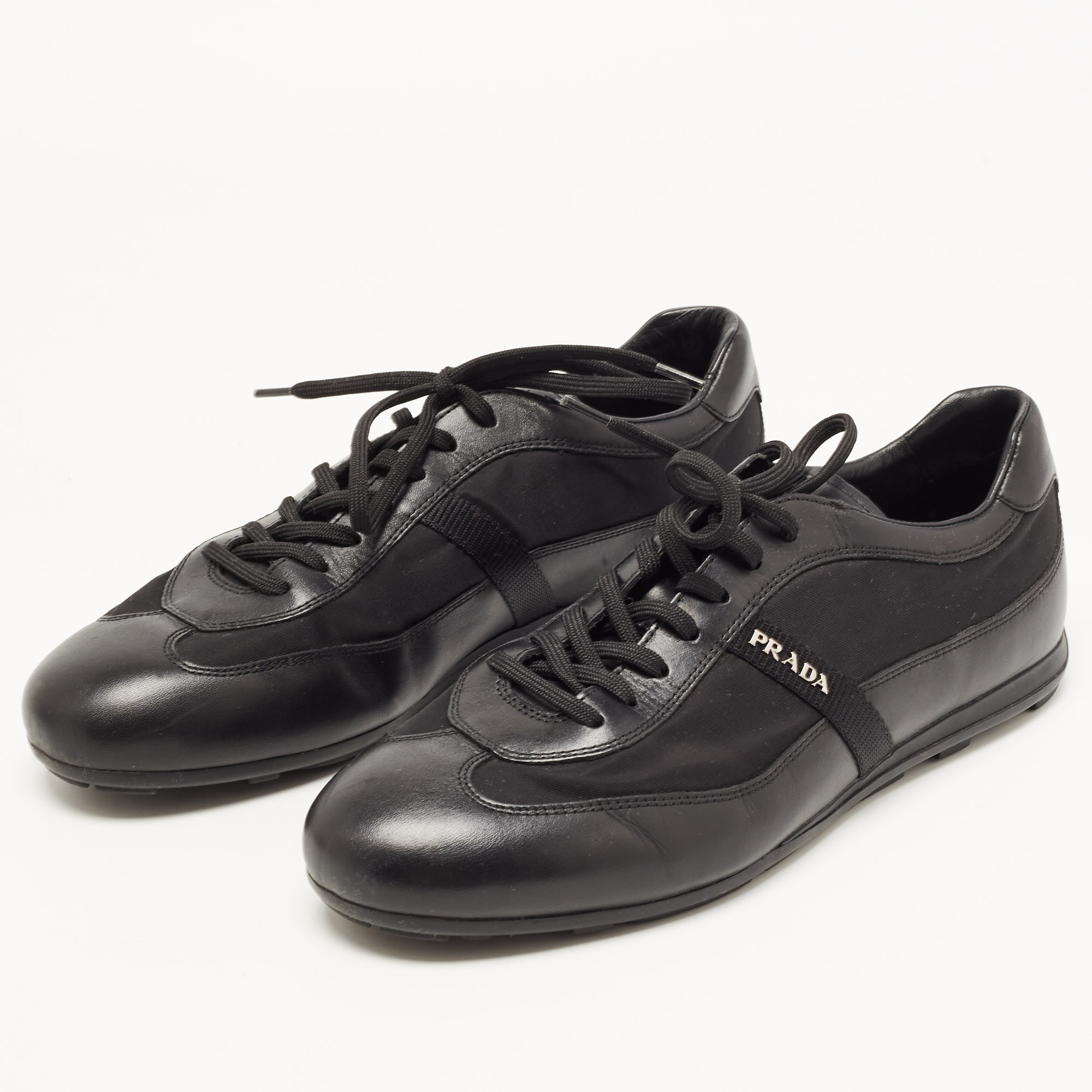 

Prada Sports Black Leather and Fabric Low Top Sneakers Size