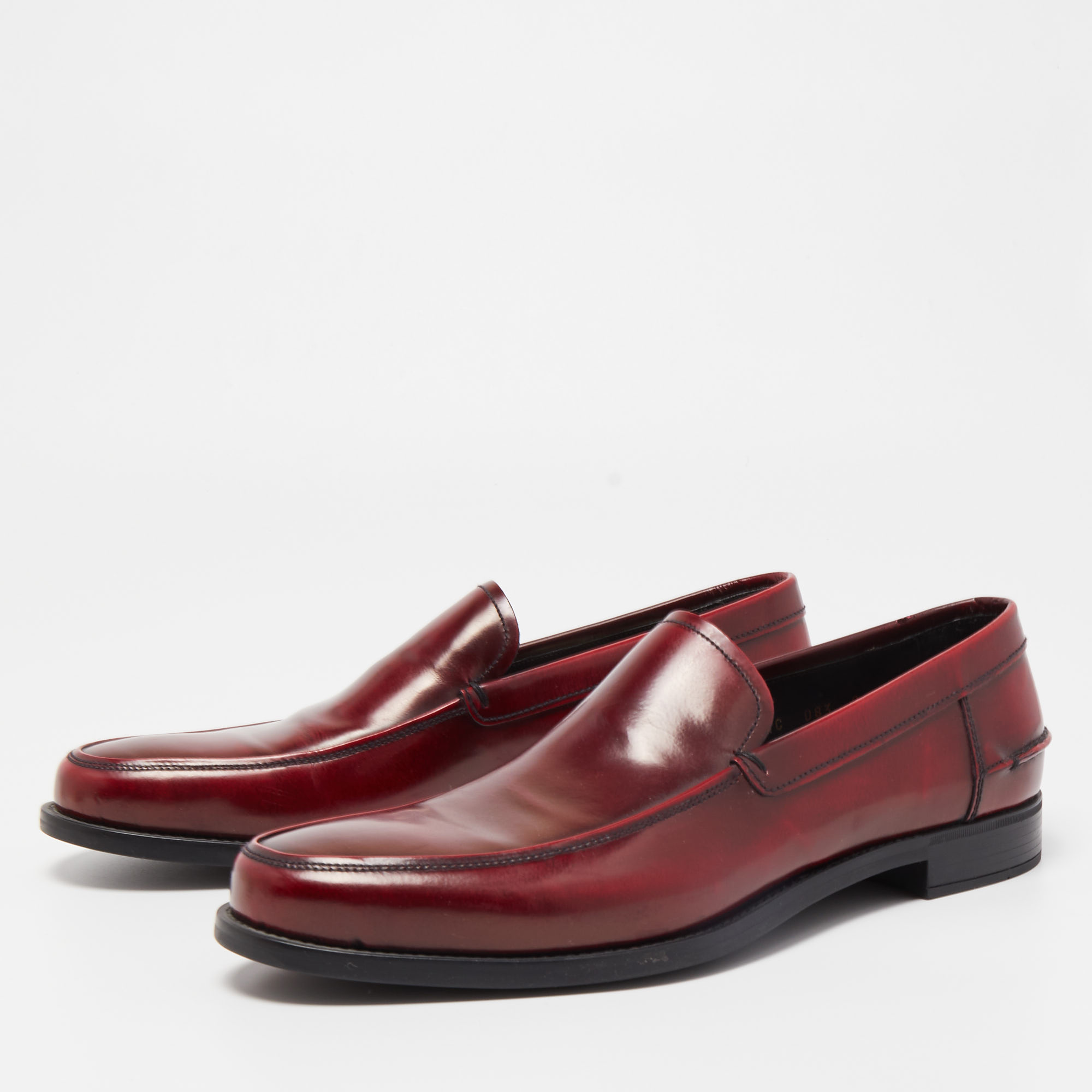 

Prada Burgundy Patent Leather Slip On Loafers Size