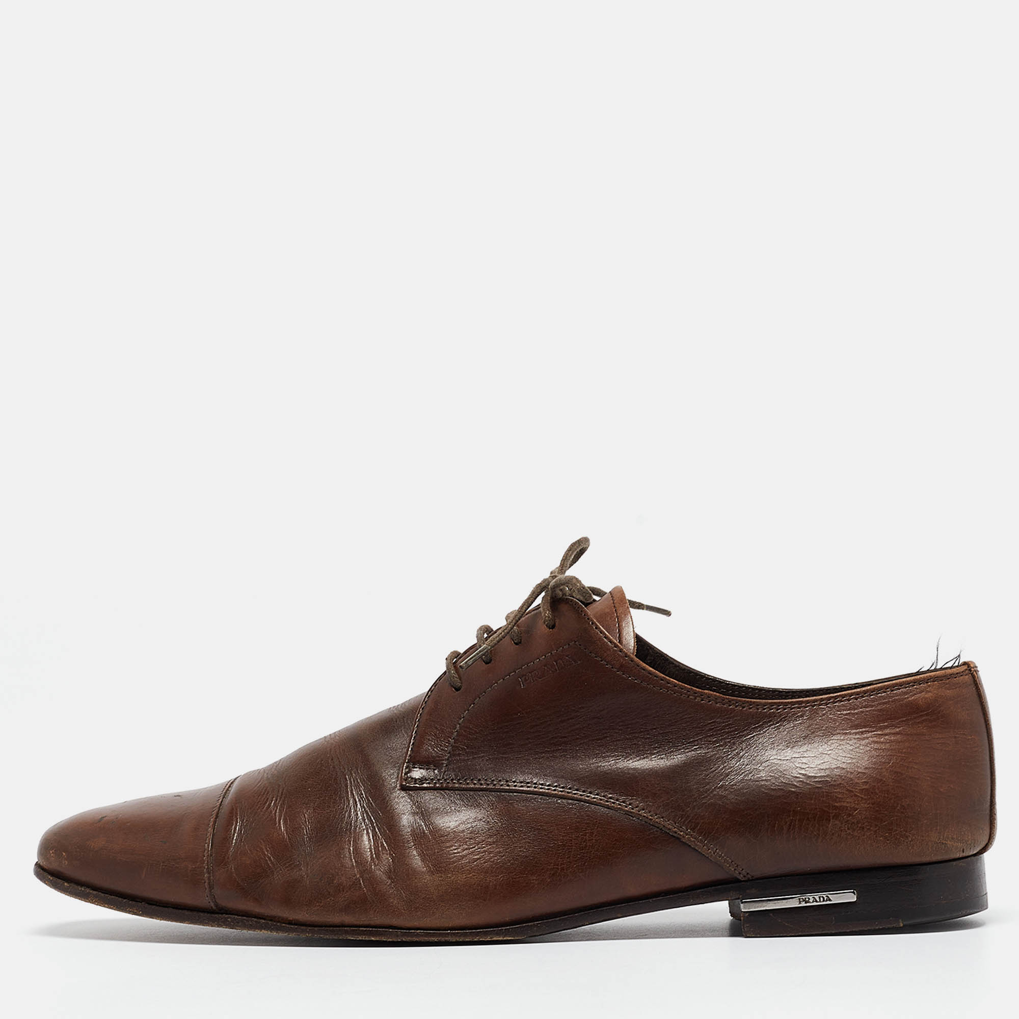 

Prada Brown Leather Lace Up Derby Size 42