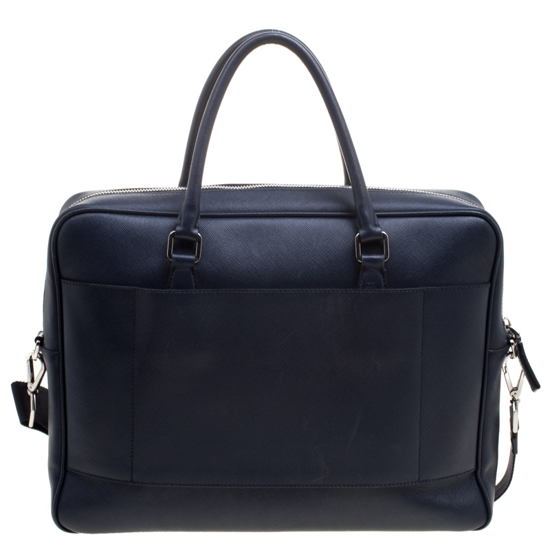 Prada Navy Briefcase Bag – The Closet