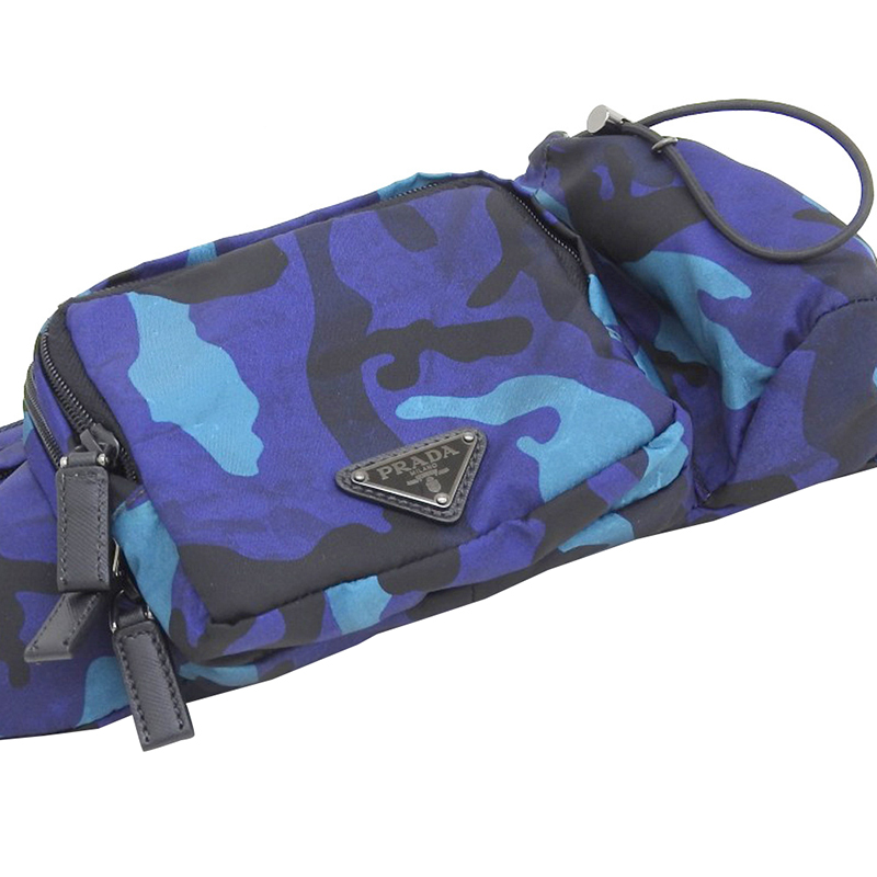 

Prada Blue Camouflage Nylon Waist Bag