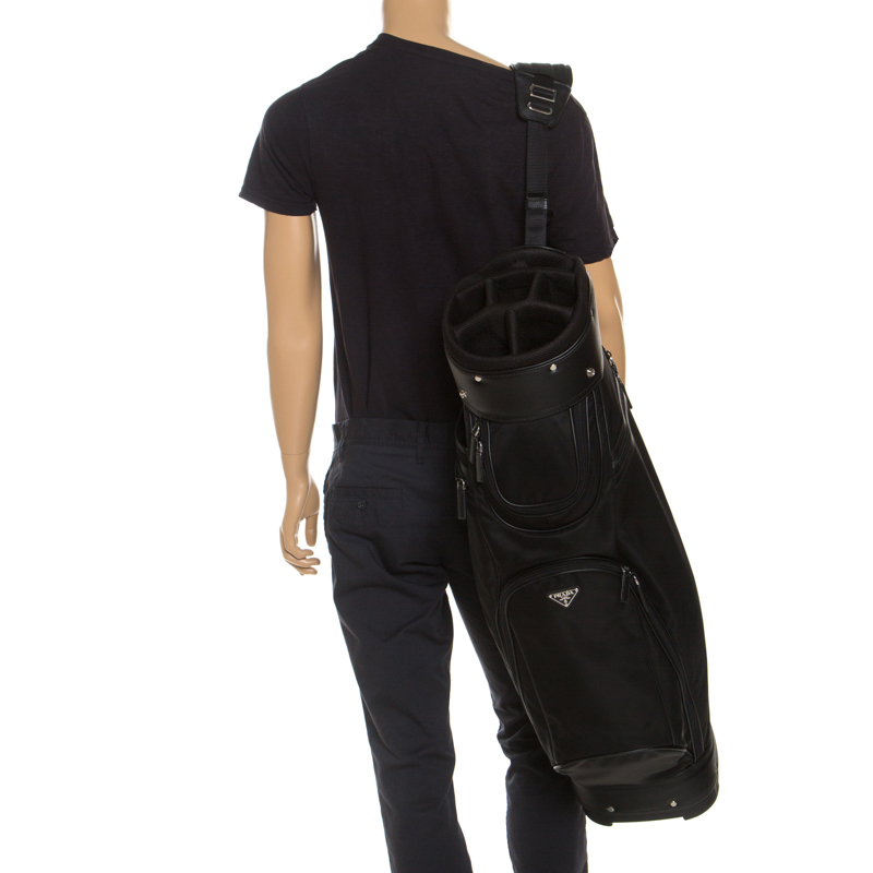 

Prada Black Tessuto and Saffiano Leather Golf Bag