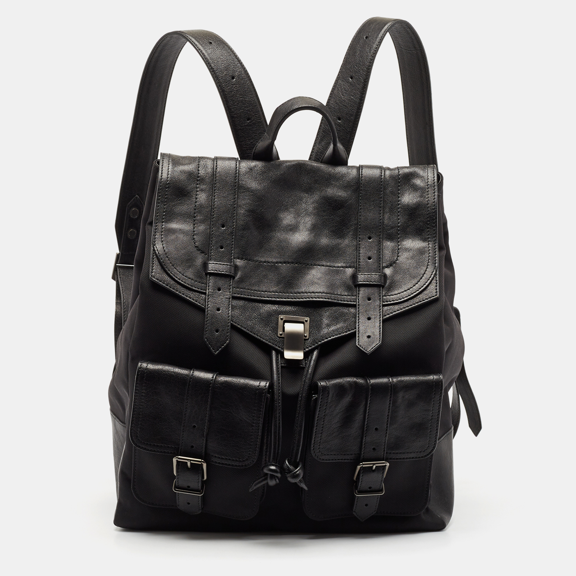 

Proenza Schouler Black Leather and Nylon PS1 Backpack