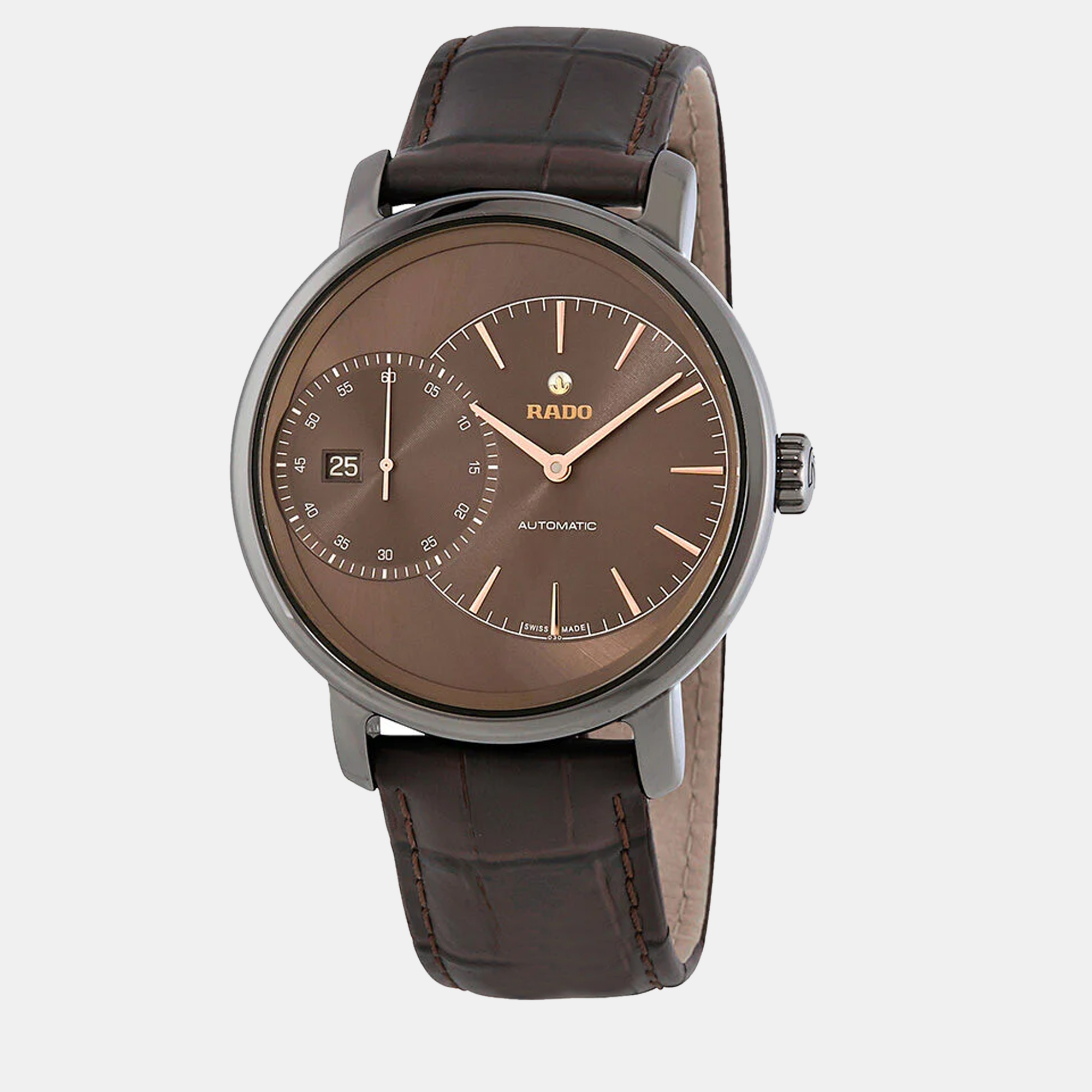 Pre-owned Rado Brown Leather Watch 43 Mm