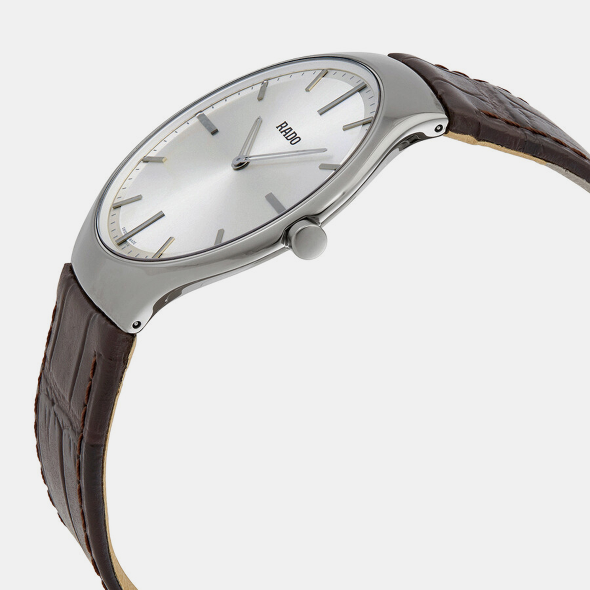 

RADO True Thinline Silver Dial Brown Leather Men's Watch R27955105 39 mm