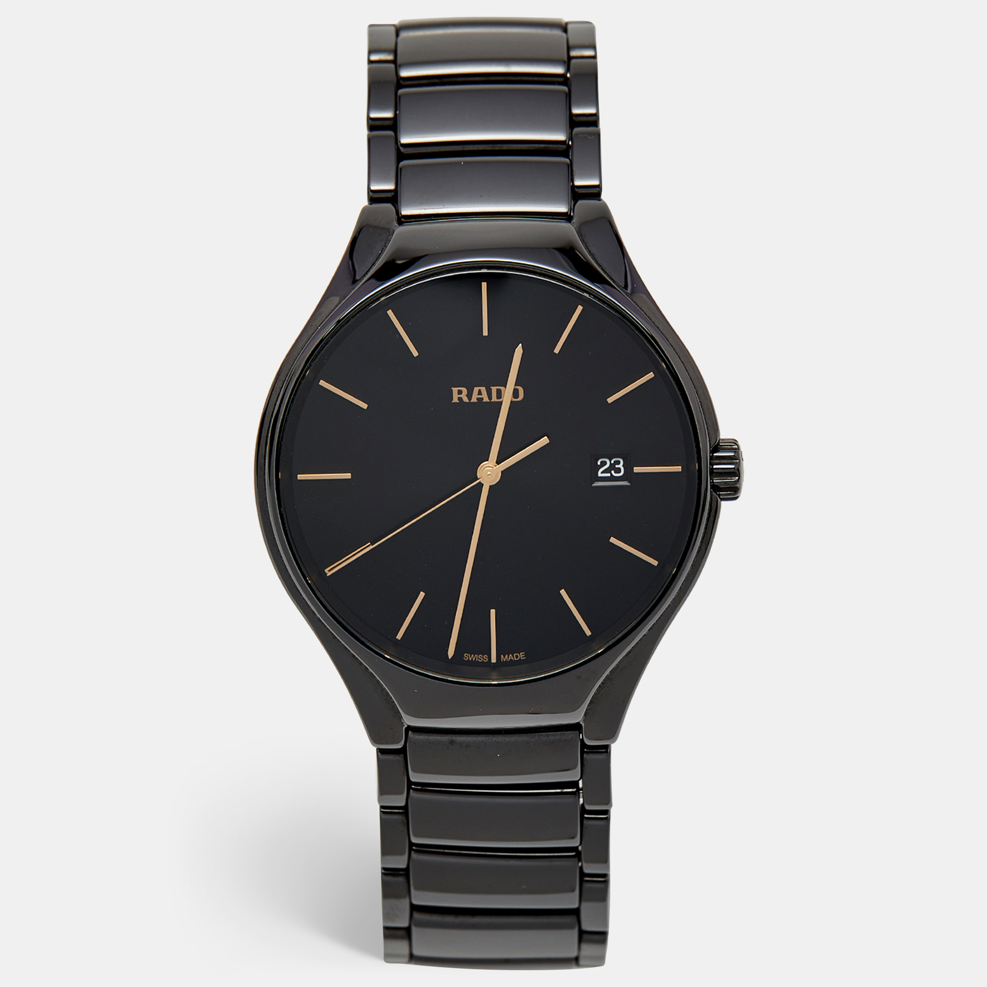 

Rado True Round R27238162 Black Dial High-Tech Ceramic Titanium Men's Wristwatch 40 mm