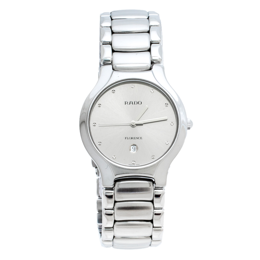 Rado Silver Grey Stainless Steel Florence 129.3755.4 Men's Wristwatch 33 mm