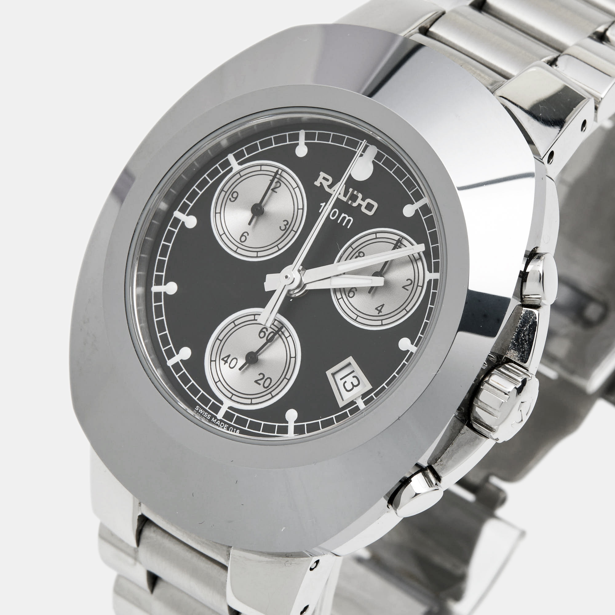 

Rado Black CVD-Coated Hardmetal Stainless Steel Diastar R12638163 Men's Wristwatch